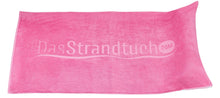 Laden Sie das Bild in den Galerie-Viewer, Rosa Strandtuch 150 x 90 cm mit aufblasbarem Kopfkissen aus 100 % Baumwolle im Onlineshop DasStrandtuch.com