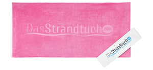 Rosa Strandtuch 150 x 90 cm mit aufblasbarem Kopfkissen aus 100 % Baumwolle im Onlineshop DasStrandtuch.com