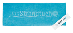 Blaues Strandtuch 190 x 90 cm aus 100 % Baumwolle im Onlineshop DasStrandtuch.com